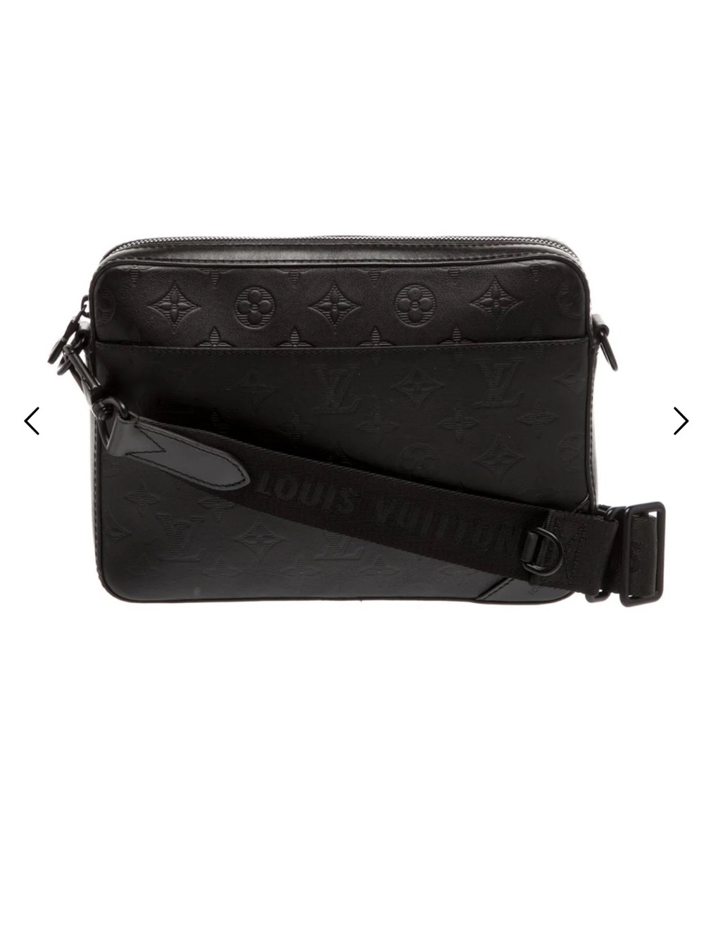 Louis Vuitton Black Embossed Monogram Messengere Bag